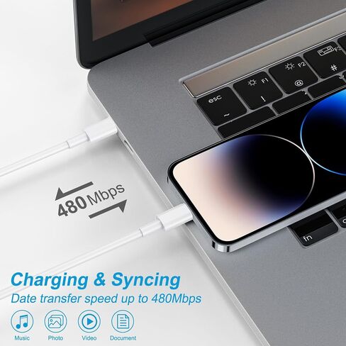 شاحن iPhone 17 16 الجديد شحن سريع كابل بطول 10 أقدام من النوع C إلى C مع 3 عبوات شاحن حائط USB C متوافق مع iPhone 17/17 Pro/17 Pro max/Air، iPhone 16 15 Pro Max/Plus، iPad Pro، Samsung in Kuwait