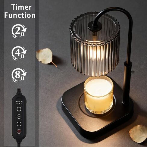 Gold Candle Warmer Lamp with Timer,Mothers Day Gifts for Mom,House Warming Gifts New Home Decor,20 Gears Rotary Dimming with 2 Bulbs in Saudi Arabia