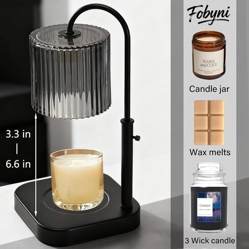 Gold Candle Warmer Lamp with Timer,Mothers Day Gifts for Mom,House Warming Gifts New Home Decor,20 Gears Rotary Dimming with 2 Bulbs in Saudi Arabia
