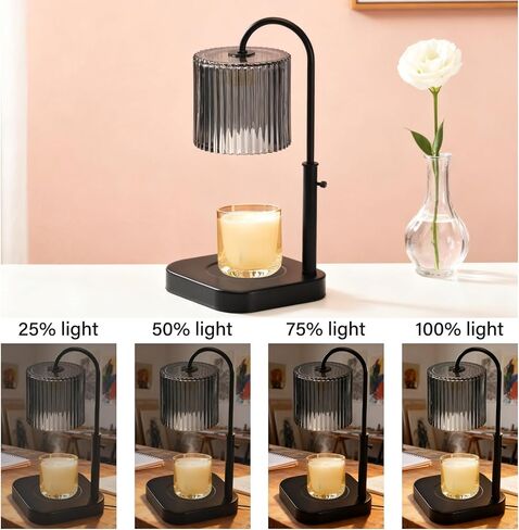 Gold Candle Warmer Lamp with Timer,Mothers Day Gifts for Mom,House Warming Gifts New Home Decor,20 Gears Rotary Dimming with 2 Bulbs in Saudi Arabia