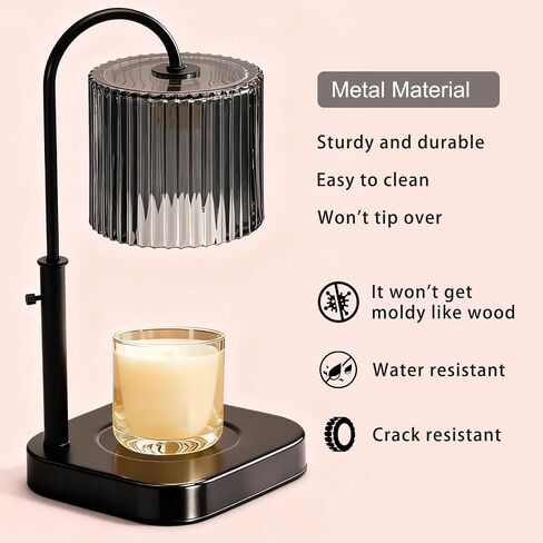 Gold Candle Warmer Lamp with Timer,Mothers Day Gifts for Mom,House Warming Gifts New Home Decor,20 Gears Rotary Dimming with 2 Bulbs in Saudi Arabia