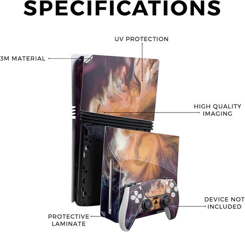 Carbon Fiber Skin Compatible with PlayStation 5 Pro Bundle + Disc Drive for PS5 - Whimsical - Premium 3M Vinyl Protective Wrap Decal Cover - Easy to Apply | Crafted in The USA by MightySkins in Saudi Arabia
