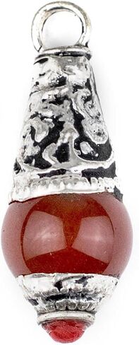 TheBeadChest Carnelian Brass Capped Locket Pendant (28x10mm) in Saudi Arabia