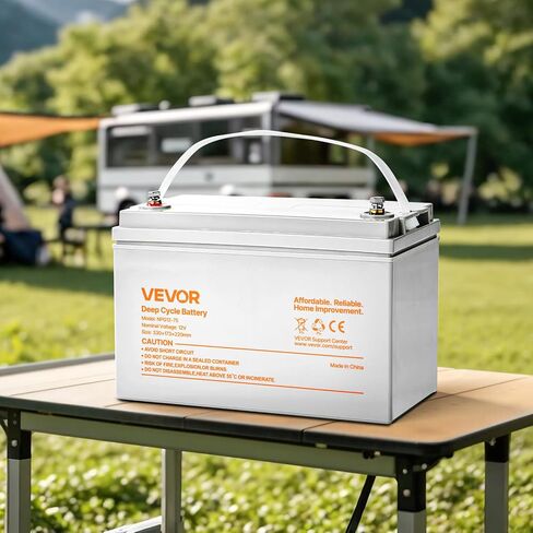 VEVOR 12V 75Ah بطارية دورة عميقة، تكنولوجيا AGM مختومة، بطارية AGM حمض الرصاص القابلة لإعادة الشحن، استبدال احتياطي للدراجات البخارية، كرسي متحرك كهربائي للتنقل، نظام شمسي لتخزين الطاقة المنزلية خارج الشبكة in Saudi Arabia