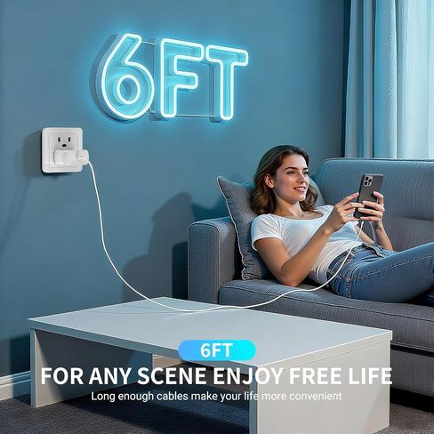 USB C Charger for iPhone 17 Pro Max,2Pack 45W USB-C Super Fast Charging Wall Charger Block Power Adapter with 6FT Type C USBC to C Cable for iPhone 17/17 Pro/17 Pro Max/Air/16 Plus/16/15,Galaxy in Kuwait