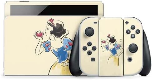 Skinit Decal Gaming Skin Compatible with Nintendo Switch OLED (2021) - Officially Licensed Disney Snow White Character with Floral Pattern Design in Saudi Arabia