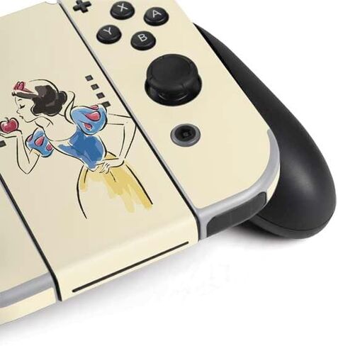 Skinit Decal Gaming Skin Compatible with Nintendo Switch OLED (2021) - Officially Licensed Disney Snow White Character with Floral Pattern Design in Saudi Arabia
