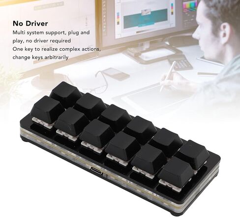 12 Key USB Mini Keyboard with Programmable Macros,USB Type C Wired Programmable RGB Custom One Handed Gaming Keyboard Mechanical Red Switch Gaming Keyboard OSU Keypad for PC in Saudi Arabia