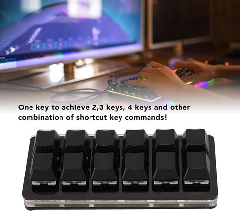 12 Key USB Mini Keyboard with Programmable Macros,USB Type C Wired Programmable RGB Custom One Handed Gaming Keyboard Mechanical Red Switch Gaming Keyboard OSU Keypad for PC in Saudi Arabia