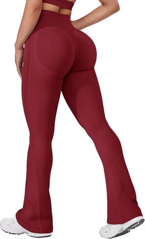 VOYJOY Mini Flared Impact Leggings for Women 30" Seamless Hidden Scrunch Butt Lift Workout Legging Flare Bootcut Yoga Pants in Saudi Arabia