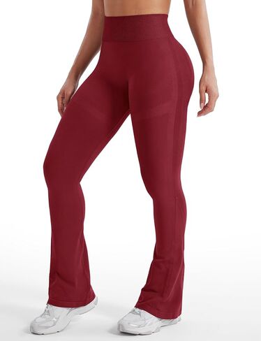 VOYJOY Mini Flared Impact Leggings for Women 30" Seamless Hidden Scrunch Butt Lift Workout Legging Flare Bootcut Yoga Pants in Saudi Arabia