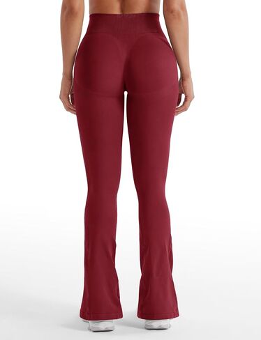 VOYJOY Mini Flared Impact Leggings for Women 30" Seamless Hidden Scrunch Butt Lift Workout Legging Flare Bootcut Yoga Pants in Saudi Arabia