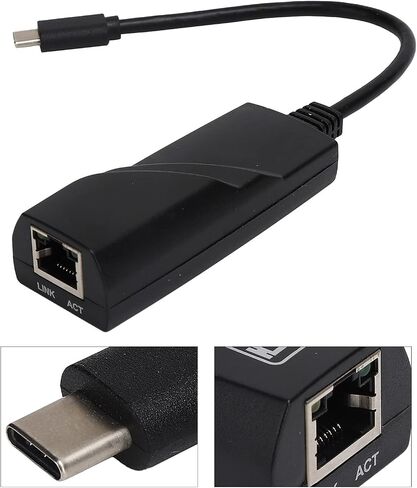 محول شبكة SUNGOOYUE TypeC إلى RJ45، محول شبكة إيثرنت جيجابت LAN بسرعة 1000 ميجا بت في الثانية، متوافق مع نظام التشغيل والتوصيل والتشغيل in Kuwait