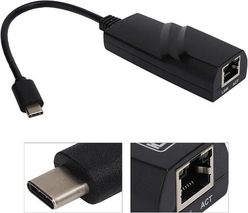 محول شبكة SUNGOOYUE TypeC إلى RJ45، محول شبكة إيثرنت جيجابت LAN بسرعة 1000 ميجا بت في الثانية، متوافق مع نظام التشغيل والتوصيل والتشغيل in Kuwait