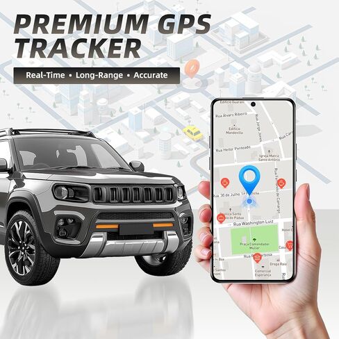 جهاز تعقب GPS للسيارة - متوافق مع Android وiOS، بدون رسوم شهرية، بطارية لمدة عام واحد، مثالي للسكوتر والأطفال والحيوانات الأليفة وكبار السن، موجود مع نظام تحديد المواقع العالمي بمساعدة الشبكة، (أسود-قطعتان) in Kuwait
