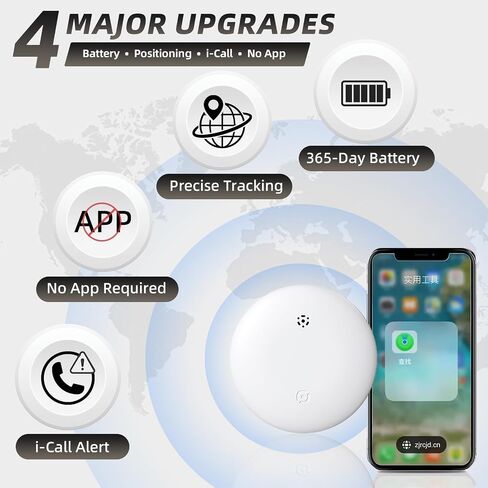 جهاز تعقب GPS للسيارة - متوافق مع Android وiOS، بدون رسوم شهرية، بطارية لمدة عام واحد، مثالي للسكوتر والأطفال والحيوانات الأليفة وكبار السن، موجود مع نظام تحديد المواقع العالمي بمساعدة الشبكة، (أسود-قطعتان) in Kuwait