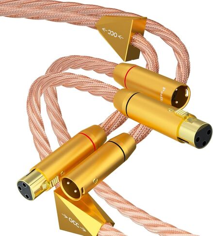 Preffair X461 5N OCC Copper Balanced Cables with 3 Pins XLR Female to Male Connectors 15AWG/4 x 1.5mm2, 1 Pair for Audiophile Turntable, AMP, DAC (X461XR1819G, 1.5M/4.9FT) in Kuwait