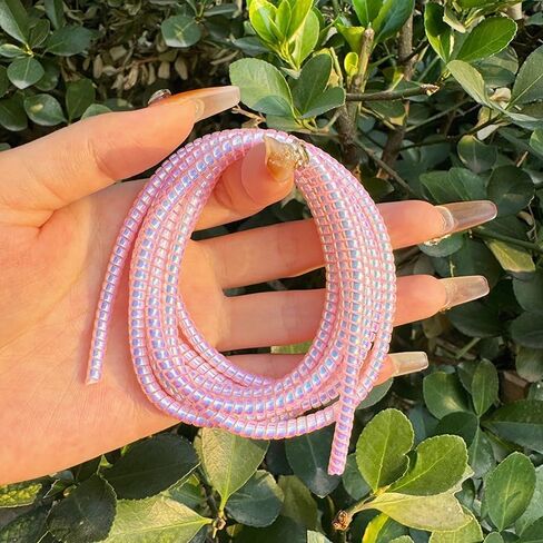 3pcs Laser Spiral Cable Protectors - Charger/USB Data Cable Sleeves | Headphone Cord Savers for Phones, Earphones | Pet Chew Prevention, Durable Cable Guards | Essential Cord Accessories (Pink) in Saudi Arabia