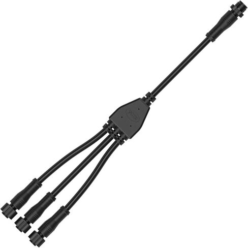 BTF-LIGHTING 3 Core 3 pin Small Size IP68 Y Shape 1 Male-Divided-3 Female Spillter Connctor Black Plastics 18AWG 15mm Metal Metal Nut Support All BTF-LIGHTING 3 pin Small Size IP68 Connector in Saudi Arabia
