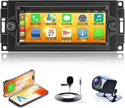 4+ 64GB Car Radio for Dodge RAM 1500 2500 3500 2006 2007 2008, Build in Wireless/Wire Carplay & Android Auto Support Bluetooth, Back-up Camera,FM Radio,SWC,6.8 Inch IPS Touch Screen in Saudi Arabia