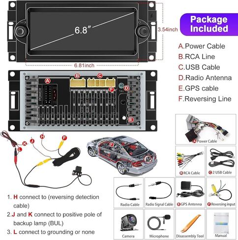 4+ 64GB Car Radio for Dodge RAM 1500 2500 3500 2006 2007 2008, Build in Wireless/Wire Carplay & Android Auto Support Bluetooth, Back-up Camera,FM Radio,SWC,6.8 Inch IPS Touch Screen in Saudi Arabia