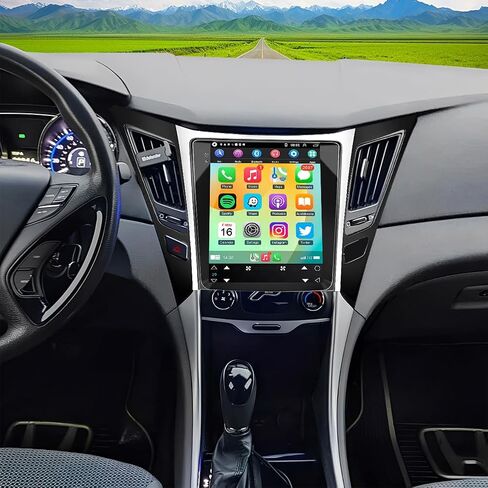 9.7" 4G+64G Android 14 Double Din Car Stereo for Hyundai Sonata 2011-2015 HD Touchscreen Car Radio Receiver Head Unit w/Wireless Carplay and Android Auto GPS Navi Bluetooth WiFi FM AHD Backup Camera in Saudi Arabia