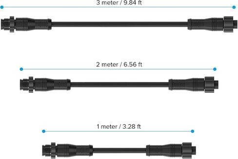 BTF-LIGHTING 3 Core 3 pin Small Size IP68 Y Shape 1 Male-Divided-3 Female Spillter Connctor Black Plastics 18AWG 15mm Metal Metal Nut Support All BTF-LIGHTING 3 pin Small Size IP68 Connector in Saudi Arabia