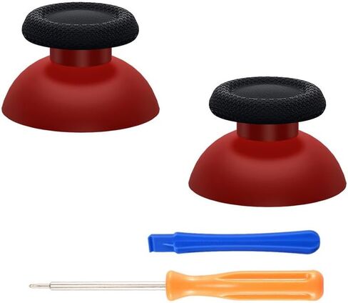 Replacement Thumbsticks Fit for PS5 Controller, Custom Dual Color Analog Stick Joystick Compatible with PS4 Controller Universal - Carmine Red & Black in Saudi Arabia