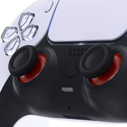 Replacement Thumbsticks Fit for PS5 Controller, Custom Dual Color Analog Stick Joystick Compatible with PS4 Controller Universal - Carmine Red & Black in Saudi Arabia