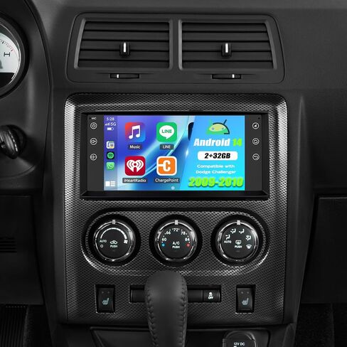 Android 14 Double Din Car Stereo ترقية راديو لسيارة Dodge Challenger 2008-2014، 2G+32G 7 بوصة شاشة لمس لاسلكية Carplay Android Auto GPS WiFi Bluetooth RDS DSP SWC Mirrorlink Mic كاميرا احتياطية in Saudi Arabia