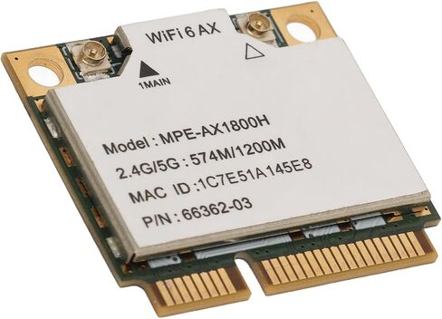 بطاقة لاسلكية للكمبيوتر المحمول CHICIRIS AX1800H، محول WiFi صغير لواجهة PCIE، بطاقة WiFi 6 2.4 جيجا هرتز 5 جيجا هرتز ثنائي النطاق 5.2 Mini PCIE لـ 10 11، محول للألعاب عبر الإنترنت in Kuwait