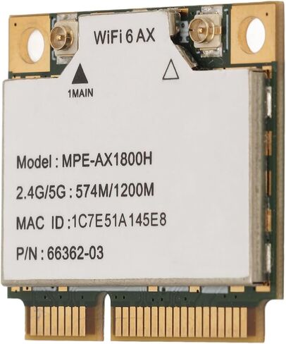 بطاقة لاسلكية للكمبيوتر المحمول CHICIRIS AX1800H، محول WiFi صغير لواجهة PCIE، بطاقة WiFi 6 2.4 جيجا هرتز 5 جيجا هرتز ثنائي النطاق 5.2 Mini PCIE لـ 10 11، محول للألعاب عبر الإنترنت in Kuwait