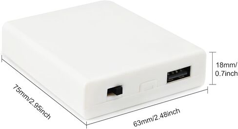 4 حافظة حامل بطارية AA مع مفتاح منفذ USB للوحة المسح الجاف LED، لافتات نيون، شريط LED 4 فتحات 1.5 فولت صندوق تخزين بطارية AA مع غطاء موصل البطارية - قطعتان in Kuwait