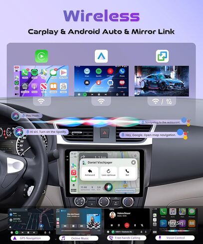 راديو سيارة 4Core 4G+128G Android 15 لسيارة Nissan Sentra Sylphy B17 2013-2017، Rimoody Wireless Carplay Andorid auto Mirror Link 10 بوصة INCELL شاشة تعمل باللمس GPS WiFi Bluetooth 5.0 FM/RDS EQ كاميرا احتياطية in Saudi Arabia