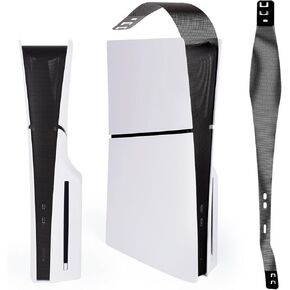غطاء غبار متوافق مع جهاز PS5 Slim - غطاء شبكة غبار يحمي وحدة تحكم PlayStation 5 Slim من الغبار والوبر والشعر، مناسب تمامًا للأجهزة النحيفة (أسود) in Kuwait