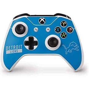 غلاف Skinit المخصص للألعاب متوافق مع وحدة تحكم Xbox One S - تصميم سلسلة الأداء المرخص رسميًا من NFL Detroit Lions Blue in Kuwait