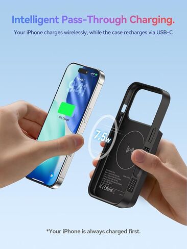 PANDUK Battery Case for iPhone 17 Pro Max, 9300mAh USB-C | Portable Power Bank | 20W PD | Fast Charging | Wireless Charge | Sync Data Supported | Rechargeable Charger Case | 6.9" | Black in Saudi Arabia