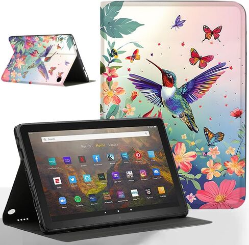 Pudazvi Case for Amazon Kindle Fire HD 10 & 10 Plus Tablet(11th Generation 2021 Release),Ultra Slim Multi-Angle Viewing Auto Wake/Sleep,Marble Purple in Kuwait