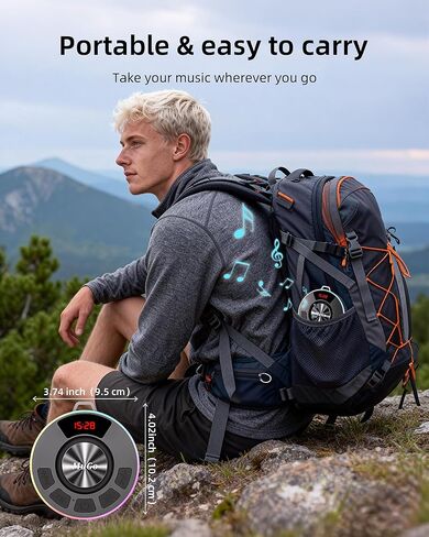 مكبر صوت بلوتوث MuGo، صوت ستيريو عالي الدقة 360 درجة، IPX7 مكبر صوت لاسلكي مقاوم للماء بلوتوث 5.3 مع أضواء RGB، كوب شفط وميكروفون، راديو دش صغير للمنزل/الحفلة/الخارج/الهدايا in Kuwait