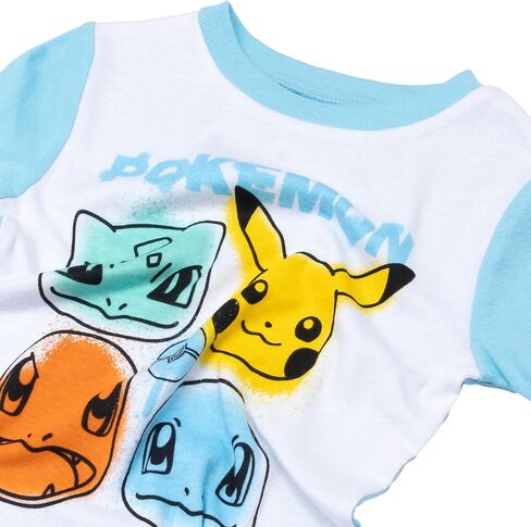 Pokémon Boys' 4-Piece Snug-fit Cotton Pajama Set, Soft & Cute for Kids in Saudi Arabia