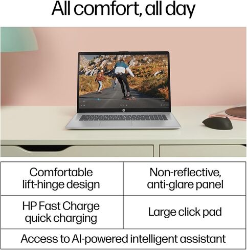 2022 HP Chromebook 14 بوصة HD كمبيوتر محمول يعمل باللمس، معالج Intel Celeron N3350 ثنائي النواة، ذاكرة الوصول العشوائي 4 جيجابايت، 32 جيجابايت eMMC، كاميرا ويب عالية الدقة، Intel HD Graphics 500، USB-C، نظام تشغيل Chrome، رمادي، بطاقة USB SnowBell سعة 32  in Kuwait