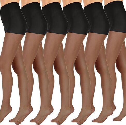 L'eggs Everyday Control Top Sheer Toe Pantyhose for All Day Comfort, 100% Nylon, Nude, Size Q (Pack of 6) in Saudi Arabia