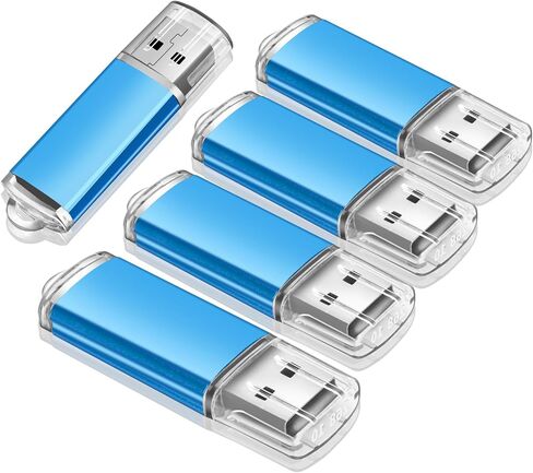 Generic 5 محركات أقراص فلاش معدنية سعة 64 جيجابايت، محركات أقراص USB 2.0 مع سلاسل مفاتيح (5 عبوات معدنية USB سوداء، 64 جيجابايت) in Kuwait