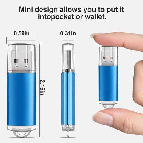 Generic 5 محركات أقراص فلاش معدنية سعة 64 جيجابايت، محركات أقراص USB 2.0 مع سلاسل مفاتيح (5 عبوات معدنية USB سوداء، 64 جيجابايت) in Kuwait
