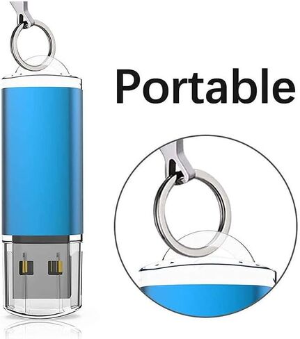 Generic 5 محركات أقراص فلاش معدنية سعة 64 جيجابايت، محركات أقراص USB 2.0 مع سلاسل مفاتيح (5 عبوات معدنية USB سوداء، 64 جيجابايت) in Kuwait