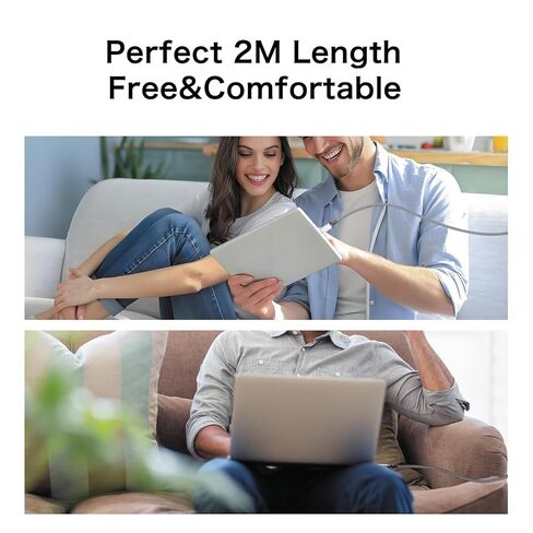 كابل 2 في 1 USB C إلى C بقوة 100 وات (6 أقدام، 2 حزمة)، سلك شحن سريع 5 أمبير من النوع A إلى C، كابل USB C مجدول من النايلون لسلسلة iPhone 16 Max، MacBook Pro، iPad (كابل 100 واط) in Kuwait