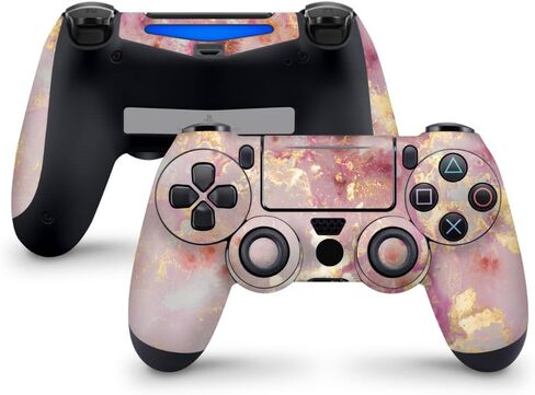 ZOOMHITSKINS متوافق مع لمعان جلد وحدة التحكم PS4، أحجار الباستيل المعدنية الرخامية الوردية الذهبية الوردية، متينة، فينيل 3M، صنع في الولايات المتحدة الأمريكية in Kuwait
