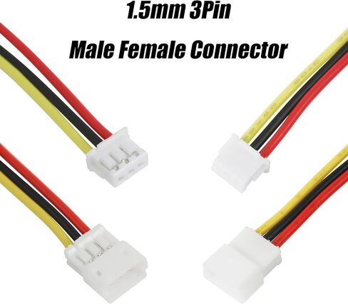 20 زوجًا 24AWG JST ZH1.5mm 3 PIN مايكرو الكهربائية موصل ذكر وأنثى التوصيل مع موصل سلك كابل 200 مم in Saudi Arabia