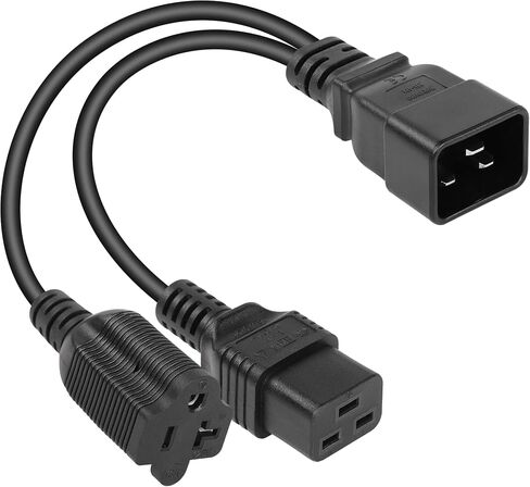 سلك طاقة SinLoon IEC 320 C20 إلى C19+5-20R، C20 ذكر إلى C19+5-20R Y سلك تمديد كابل الطاقة (أسود C20 إلى C19+5-20R) in Saudi Arabia
