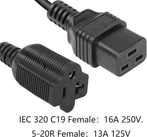 سلك طاقة SinLoon IEC 320 C20 إلى C19+5-20R، C20 ذكر إلى C19+5-20R Y سلك تمديد كابل الطاقة (أسود C20 إلى C19+5-20R) in Saudi Arabia